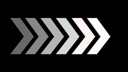 Road directional arrow sign. Blank white road sign, direction pointer to right against black background