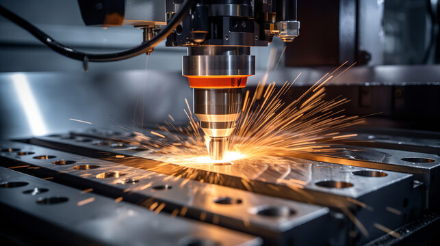 Maintenance engineer operating cnc machine keypad in factory,aspect ratio 16-9