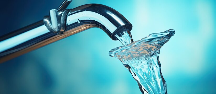 High quality close up photo of a pure water drop from a tap