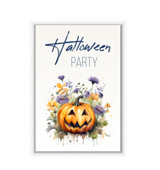 Happy Halloween party posters set with night clouds and pumpkins in paper cut style. Vector illustration. Full moon, witch cauldron. Place for text. Brochure background