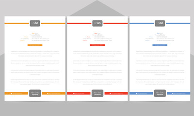 Creative Corporate Letterhead & Clean business style letterhead, Company letterhead vector template