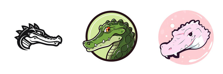 Obraz premium Alligator and crocodile logo 2D