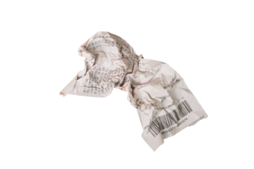 a crumpled shop receipt