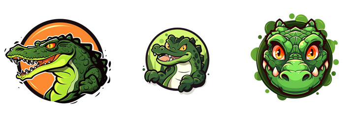 Obraz premium Alligator and crocodile logo 2D