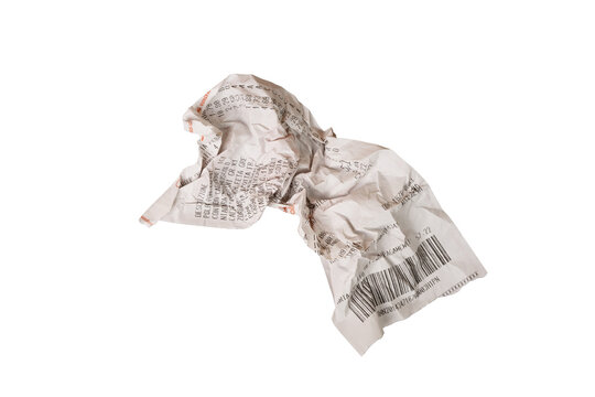a crumpled shop receipt