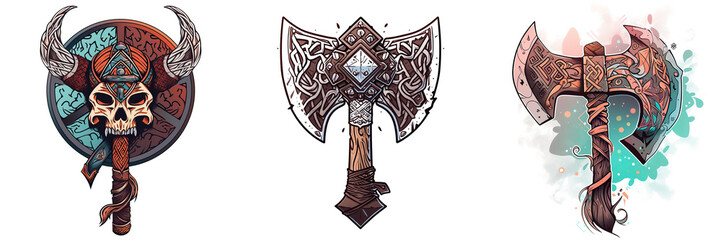 Battle Axe Viking logo 2D