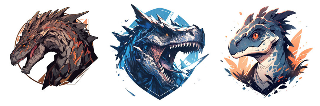 Fototapeta Dinosaur Logo 2D