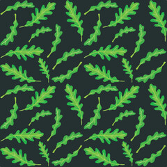 Fototapeta premium arugula salad menu seamless illustration. vector for print