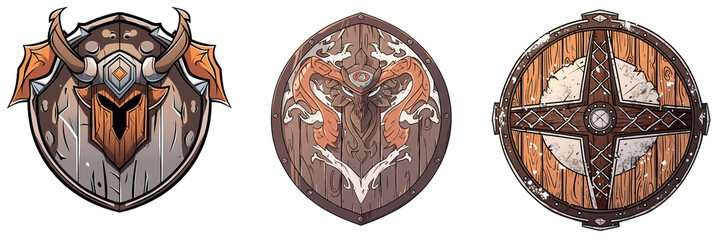 Battle Shield Warrior Viking Logo 2D