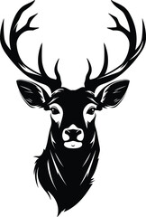 Deer, Buck head Logo, Vector illustration design isolated on white background, Great for Hunting Logo, Decal & Stickers.	
