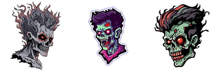 Zombie Halloween Logo 2D