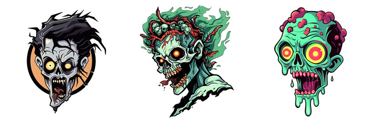 Zombie Halloween Logo 2D