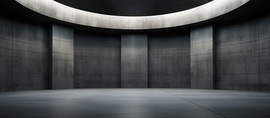 Interior design of an abstract minimalist concrete space Presented as a illustration