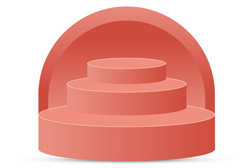 Vector Beige or coral podium minimal podium for product display stand pedestal studio