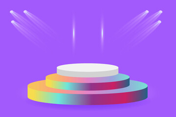 Vector Realistic 3d podium room platform for product display Spotlight Effects background