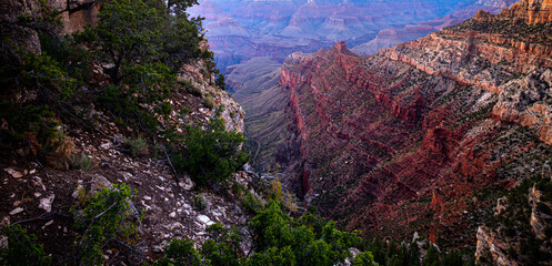 Canyon on the border of Nevada and Arizona. Desert mountain in National Park.