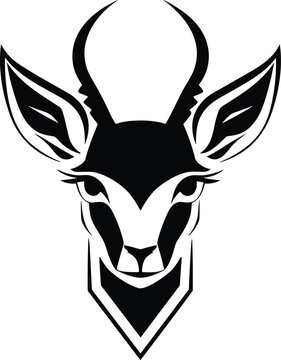 Roe doe deer head, Doe buck head vector design isolated on white background, Great for Hunting Logo, Decal & Stickers.	