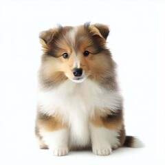 Fototapeta premium Shetland Sheepdog's Innocent Puppyhood, Generative AI