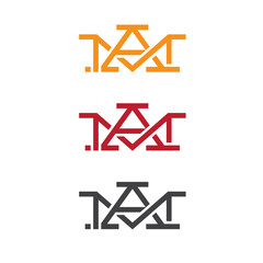M and A letters simple vector logo set