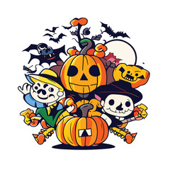 abstract sketch art with a Halloween theme - 010