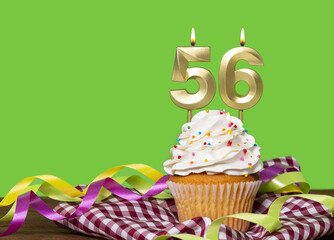 Birthday Cake With Candle Number 56