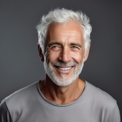 Obraz premium a gray older man with white hair and a smile