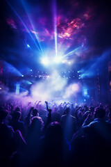 Music concert with light effects - obrazy, fototapety, plakaty