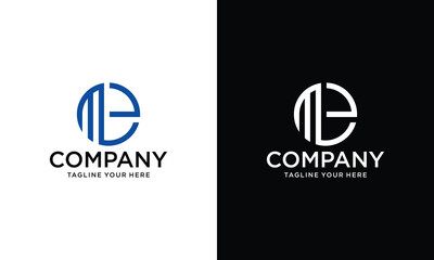 Circle M L E letter logo design on black background. M L E creative initials letter logo concept.