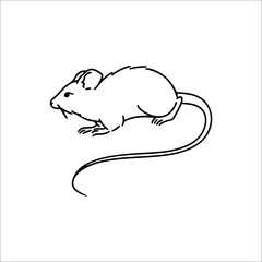 vector illustration of mouse outline
