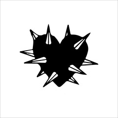 vector illustration of heart with thorns