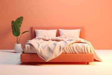 Cartoon illustration of a bed