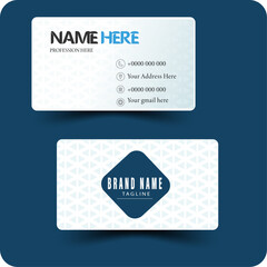 Double sided and modern pattern background simple business card design. Creative and clean professional business card template.	
