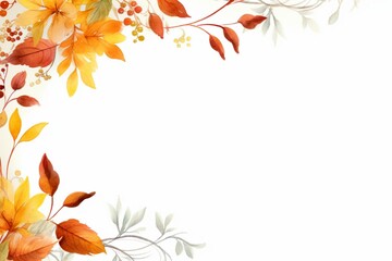 Naklejka na ściany i meble Autumn-themed watercolor border for Thanksgiving cards and invites. Generative AI