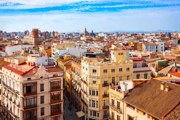 Fotobehang Valencia city aerial panoramic view in Spain © saiko3p