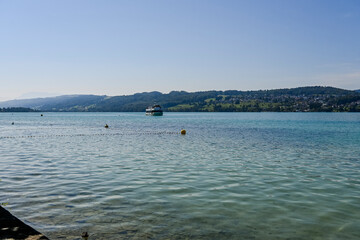 Beinwil, Hallwilersee, See, Seeufer, Seeuferweg, Seerundfahrt, Naturschutzgebiet, Dorf, Meisterschwanden, Schifffahrt, Alpen, Berge, Aargau, Sommer, Schweiz