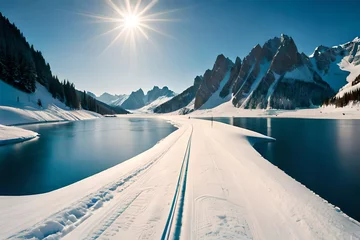 Foto op Plexiglas lake in the mountains © Image Studio