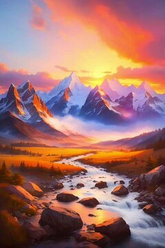 sunrise over the mountains