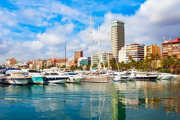 Fotobehang Marina of the Port of Alicante city, Spain © saiko3p