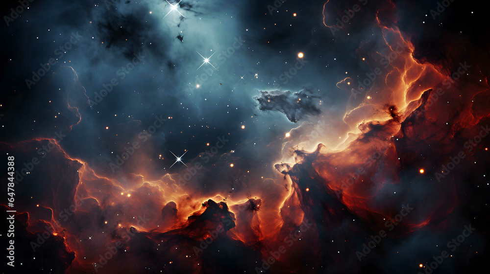 Wall mural colorful space galaxy cloud nebula. stary night cosmos. universe science astronomy.