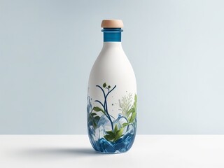 white bottle with eco theme