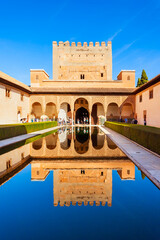 Court of the Myrtles, Comares Palace, Alhambra Fortress - obrazy, fototapety, plakaty