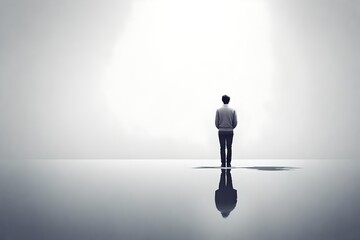 man standing in front of a wall, generative AI