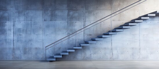 Fototapeta premium Metal step on a new modern building staircase