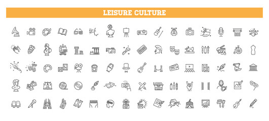 Art and culture line icons collection. Thin outline vector icons - 647846341