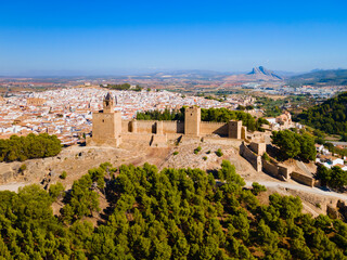 Fototapeta na wymiar Fortress of Antequera aerial panoramic view, Spain