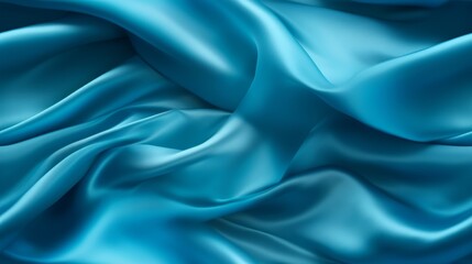 Obraz premium Azure fabric wonder. Gentle waves on a shiny surface. Celebrate design with grace.