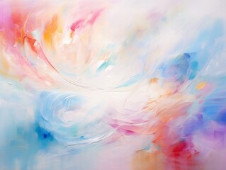 Colorful bright painting on white, in the style of emotive brushstrokes