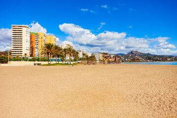 Main city beach in Malaga city, Spain