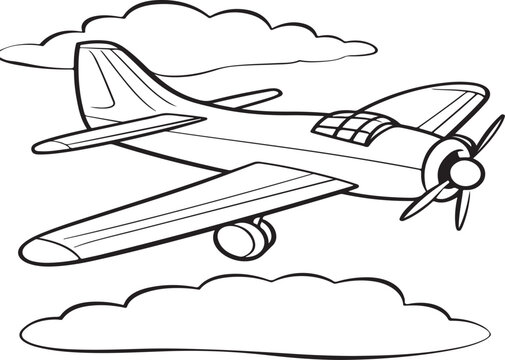 a plane coloring page