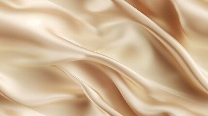 Obraz premium Beige fabric tales. Gentle wavy and shiny. A backdrop for design dreams. Dive into luxury.
